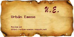 Urbán Emese névjegykártya